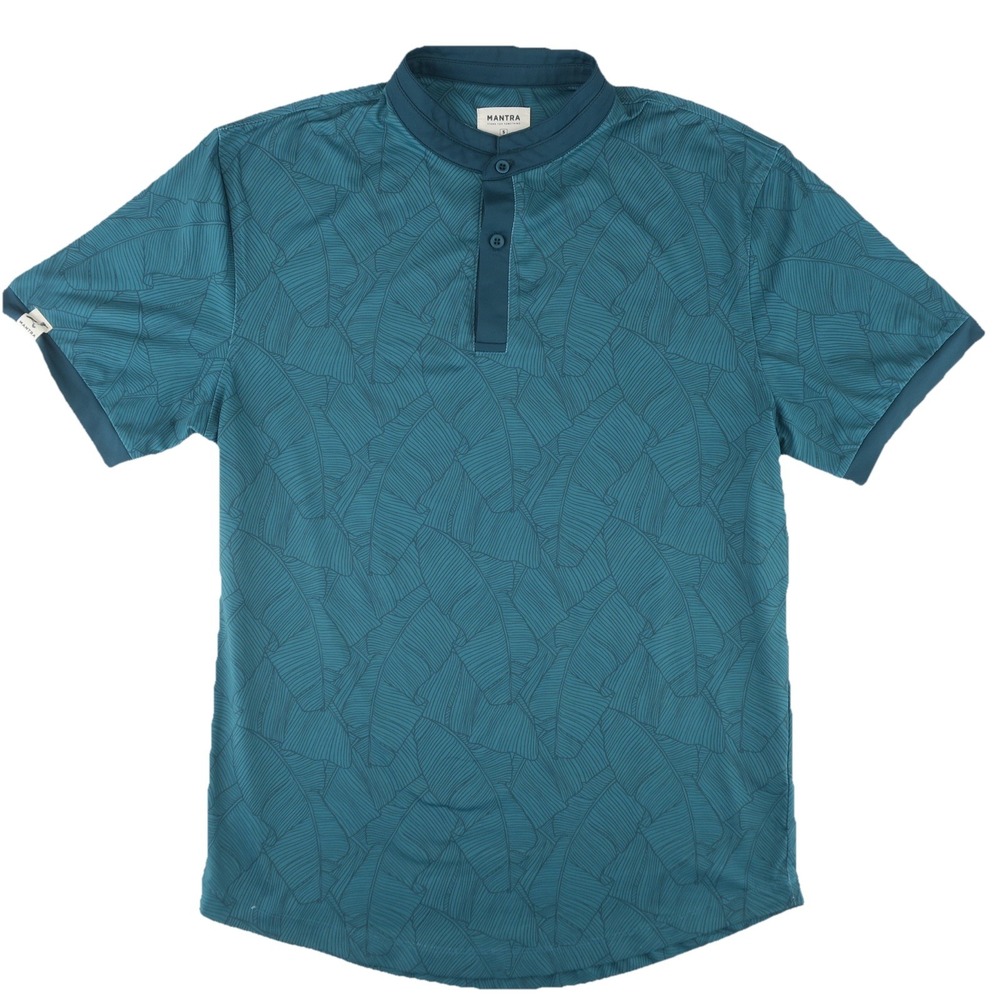 Mantra Performance‎ Polo Shirt Mens Small Green Palm Print